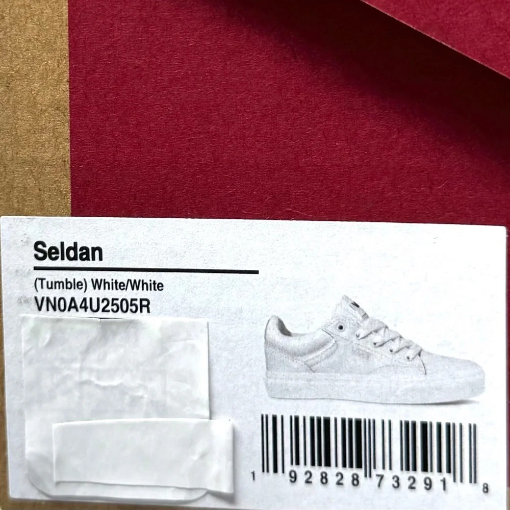 VANS Seldan Tumble Low Shoe Leather White Casual Sneakers Women Kids VN0A4U2505R